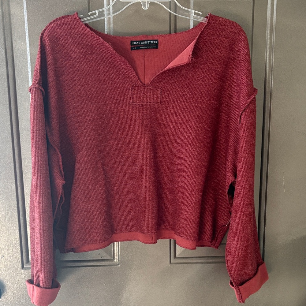 Urban Outfitters Women's Burgundy Knit Sweatshirt